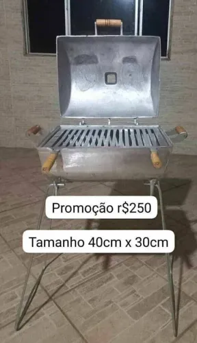 Churrasqueira de alumínio batido tamanho G