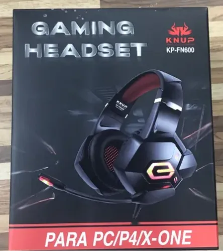 Headset Gamer Knup KP-FN600 com Microfone para Pc e Etc 