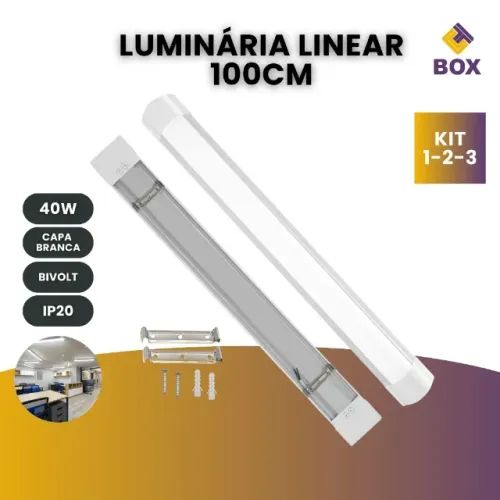 luminária linear 100cm