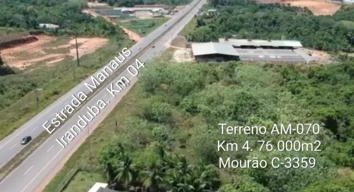 Estrada de Manacapurú/Rodovia AM-070, Km 4 com 76.000m2. Documentado. Ideal para Galpões, 