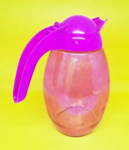 Jarra de Vidro com Tampa de Plástico 1 L 700 ml (Rosa)