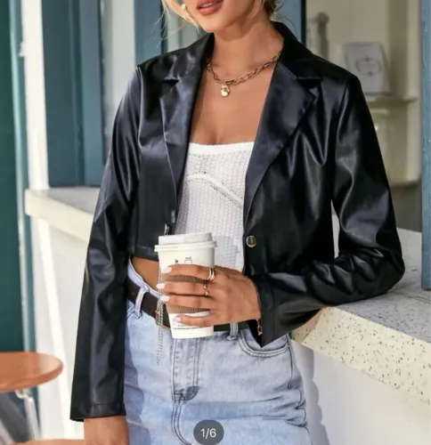 Jaqueta de couro shein