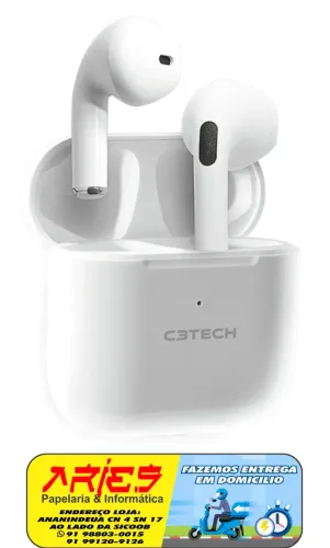 FONE BLUETOOTH 5.1 C3TECH EP-TWS-21WH BRANCO