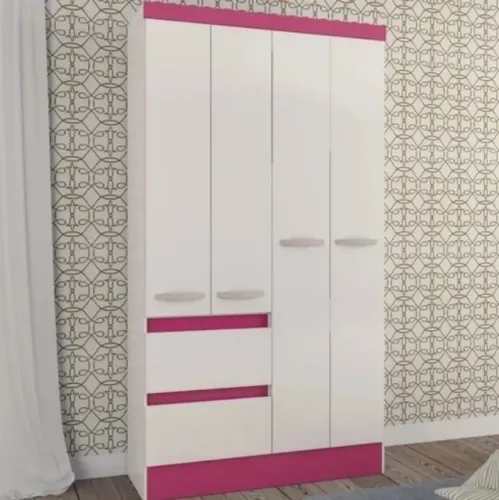 Guarda-Roupa Solteiro 4 Portas 2 Gavetas