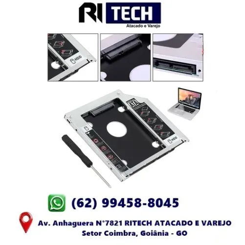 Adaptador Caddy Segundo Hd-ssd Sata P/ Notebook Drive 9,5mm
