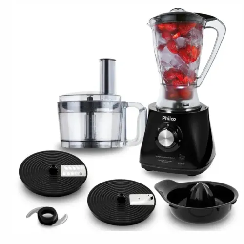 Multiprocessador Philco All In One Citrus 1000W 5 em 1 - 2 Velocidades + Pulsar, Preto