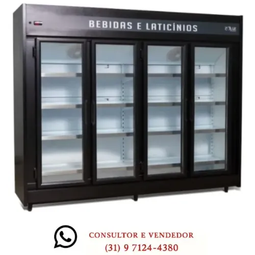 Refrigerador 4 Portas Polar Preto 127/220v Novo