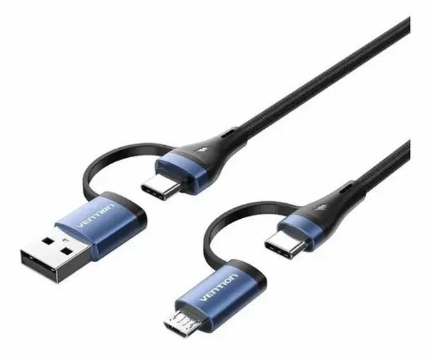 Cabo 4 em 1 - 5A 100w - Original Vention - 1.5 Metros - Trançado - R$: 75,00 Cada