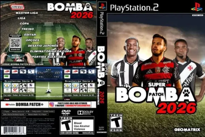 SUPER BOMBA PS2 PATCH 2025 GEOMATRIX 2026 MÊS DE SETEMBRO / CAPA DVD TRANSPARENTE SLIM