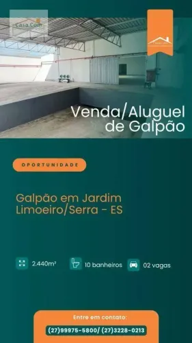Ótimo galpão pra venda em Jardim Limoeiro, Serra,ES!