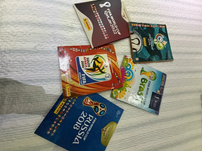 KIT álbuns da copa do mundo panini 2006 2010 2014 2018 2022