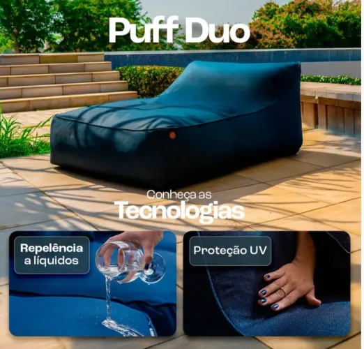 PUFF ECO FLAME DUO CASAL ESPREGUIÇADEIRA COM APOIO