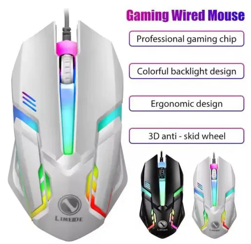 Mouse com fio e led