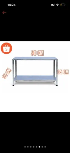 Mesa Dupla de Aço Galvanizado - 90 x 30 x 85 cm