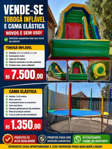 Vendo Tobogã Infláveis e Cama Elástica