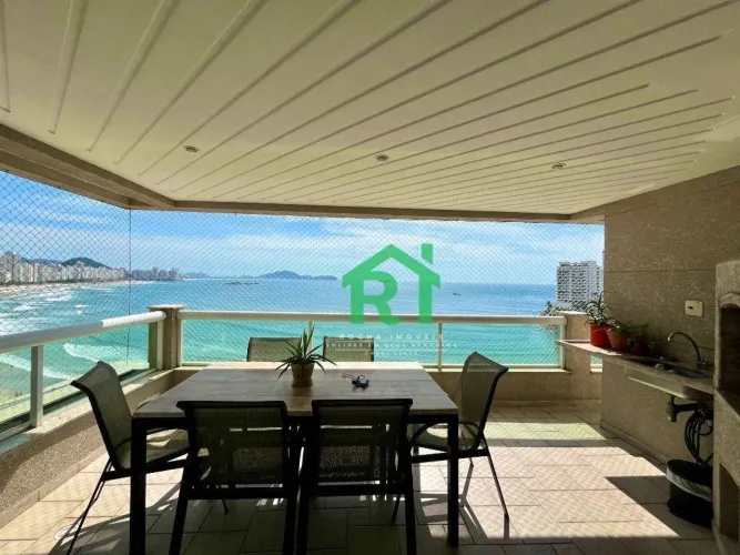 Apartamento frente mar com 4 quartos (4 suítes), 2 vagas e lazer, Jardim Astúrias, Guarujá