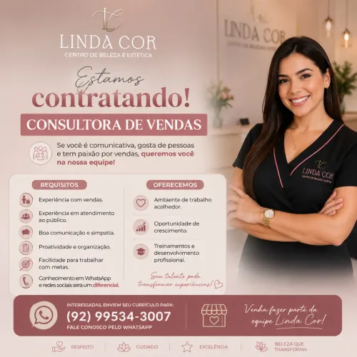 Consultora de vendas Salão de beleza 