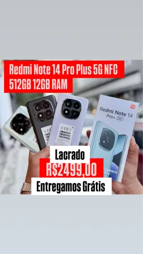 Note 14 Pro Plus 5G NFC 512/12-Preto Roxo Azul Garantia a Pronta Entrega 
