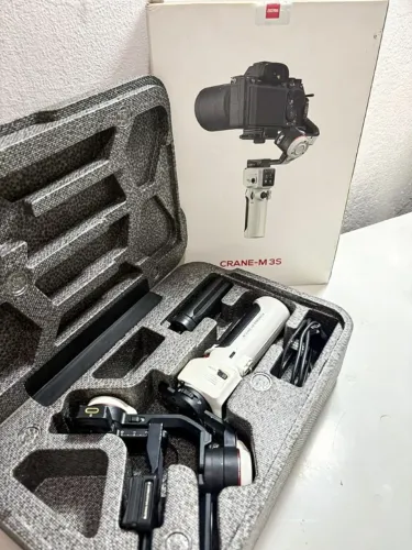 Gimbal Zhiyun Crane M 3S Completo Caixa Case Tripé Pouco Uso