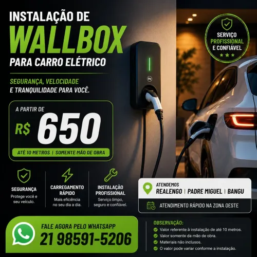 Instalação de Wallbox Para Carro Elétrico - A Partir de R$650