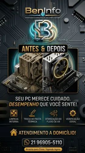 Montagem e manutenção de computadores.