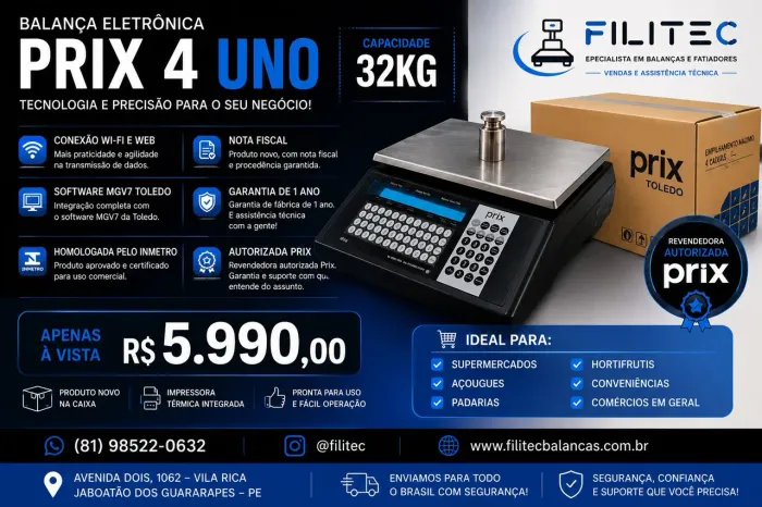 Balança Toledo Prix 4uno nova