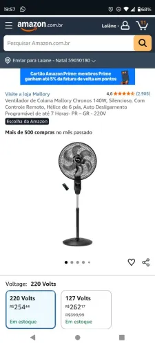 Ventilador de Coluna Mallory