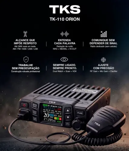 Rádio PX Lançamento TKS Orion TK110 AM FM SSB até 30W 
