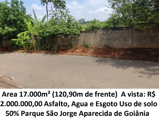 Leia a descrição: Area 17.000m² (Asfalto, Agua e Esgoto) Parque São Jorge
