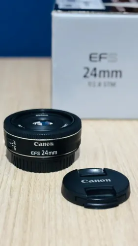 Lente Canon 24mm f/2.8 STM (Pancake) SUPER CONSERVADA - Nenhuma avaria