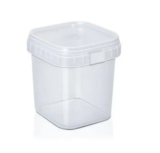 Pote quadrado 220ml com tampa - 100 unidades