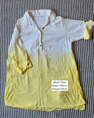 Bata amarela em degradê em viscose