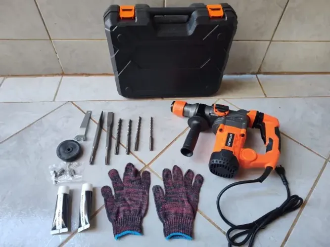 Martelete Rotativo Rompedor Aitoolzo 2200w + Kit Completo Laranja 220v