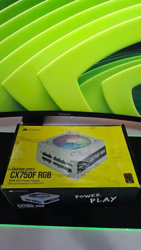 Fonte Corsair modular Branca CX750F RGB - 80 Plus bronze