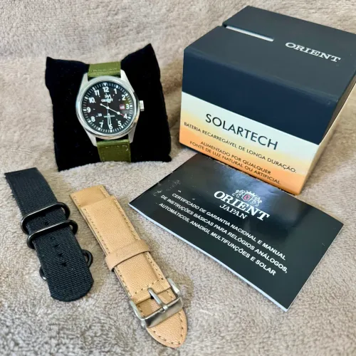 Relógio Orient Field Solartech (Completo + 3 Pulseiras)