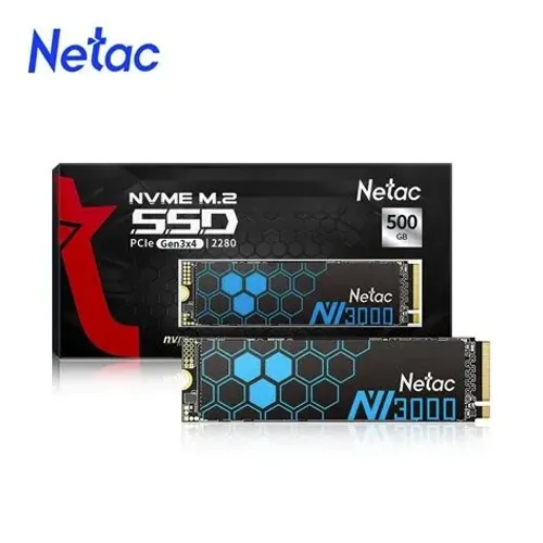 SSD Netac NV3000, 500GB, M.2 NVMe, 2280, Leitura 3100MBs e Gravação 2100MBs, 12x 45,57