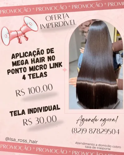 Aplicação de mega hair