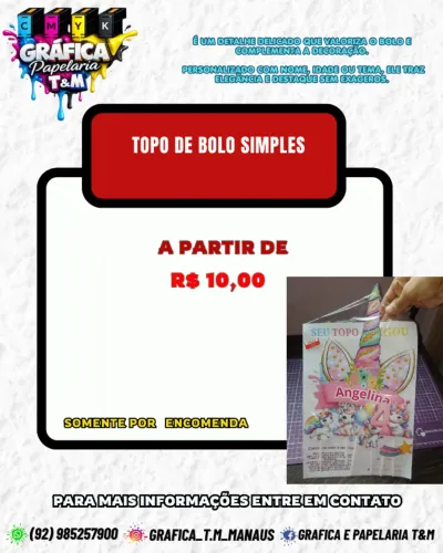 topo de bolo simples
