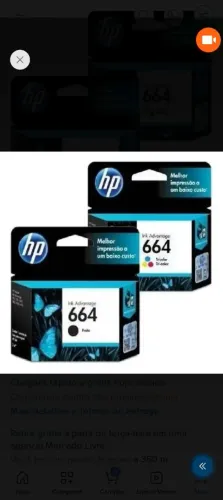 Kit Cartucho Hp 664 Preto E Colorido 2135 2674 2676