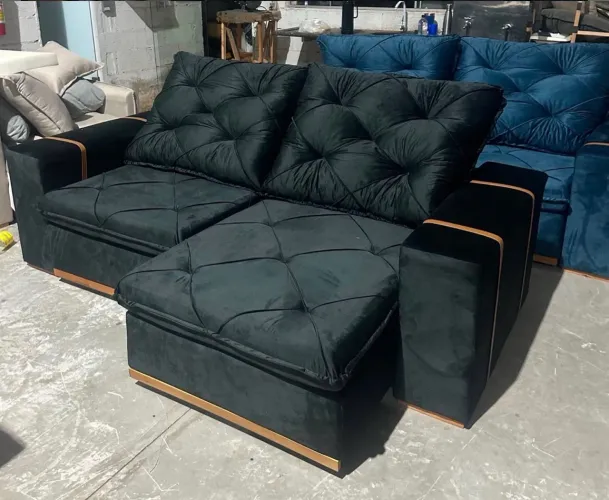 Sofá Retrátil e Reclinável Imperial 2,20 m Preto