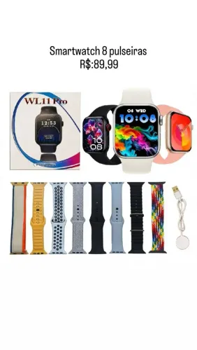 Smartwatch WL11 pro com 8 pulseiras