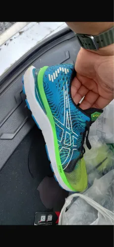 Sapato asics gel meteora verde com azul 