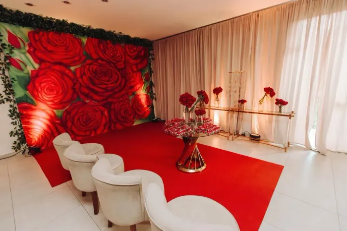 Painel rosas pintura em chapa de mdf