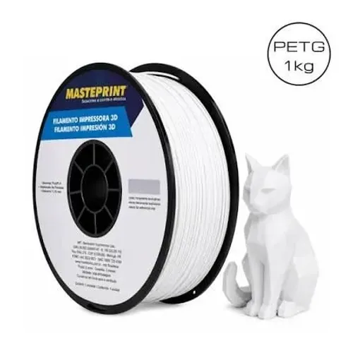 Filamento Petg para impressora 3d 1kg masterprint branco