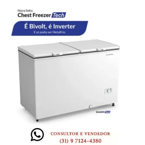 Freezer horizontal Tampa cega Metalfrio 417L