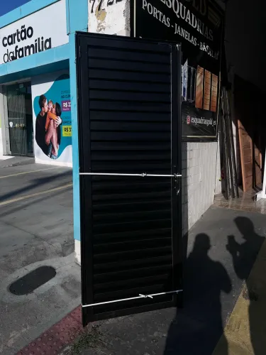 PORTA DE ALUMÍNIO PRETO DIREITO DA FABRICA 60CM 70CM 80CM - TODA COMPLETA!