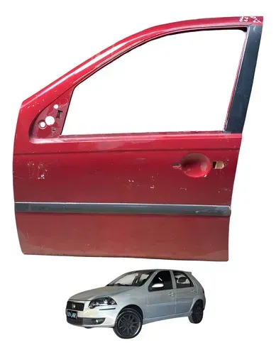 Porta Dianteira Esquerda Fiat Palio Elx 1.4 2008 A 2014 Dianteira Esquerda Vermelho