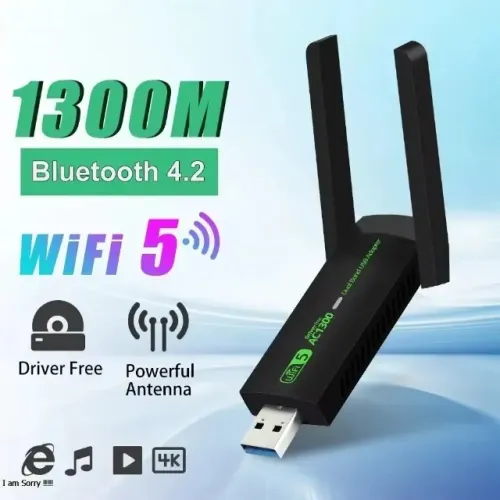 Adaptador de wifi 1300mbps usb 3.0