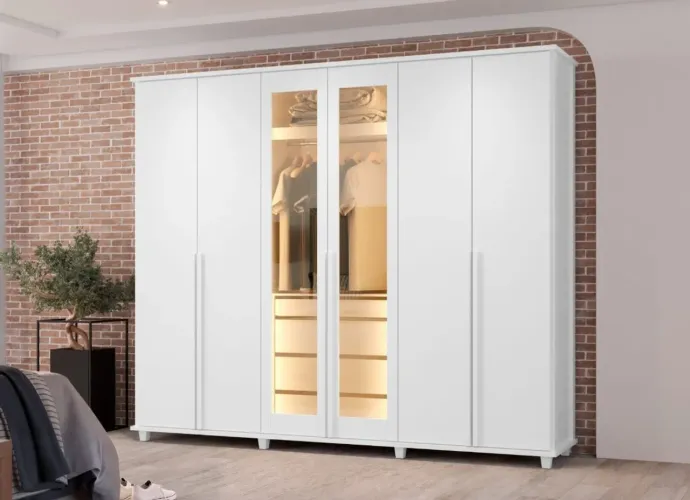 Guarda roupa com led grande casal