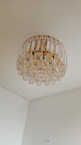 Plafon Lustre De Cristal Redondo 30x30 Montado 